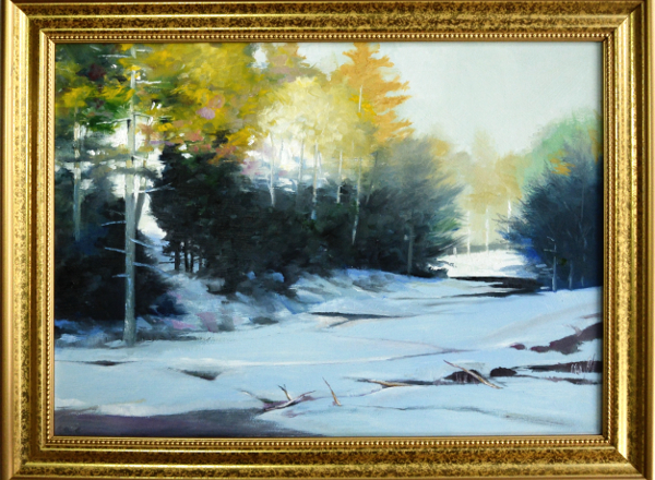 Frozen River in Sunlight painting by Robert W Moore