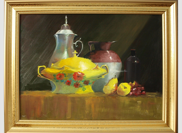 Still Life With Pears Oil Painting by Fine Artist Robert W. Moore