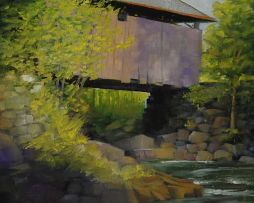 Covered Bridge 12x10  Oil on Board