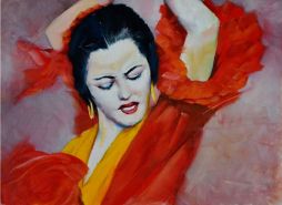 Flamenco  19x15  Oil on Board
