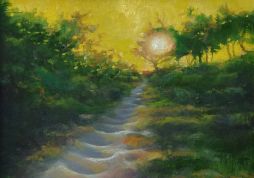 Path to Rocky Coast   Oil on Board  14.5 x 18.5