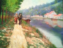 SOLD Road Traveler  25 x 19 Oil on Board 