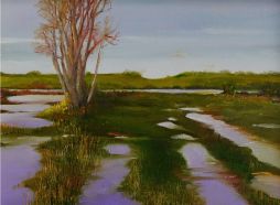 Sodden Field  12.5 x 9.5  Oil on Board