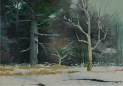 SOLD Stuck in Snow  9.5 x 7  Oil on Board  Framed