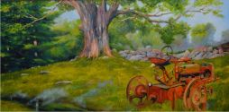 Tractor in the Berkshires  48 x 24.5  Oil On Canvas